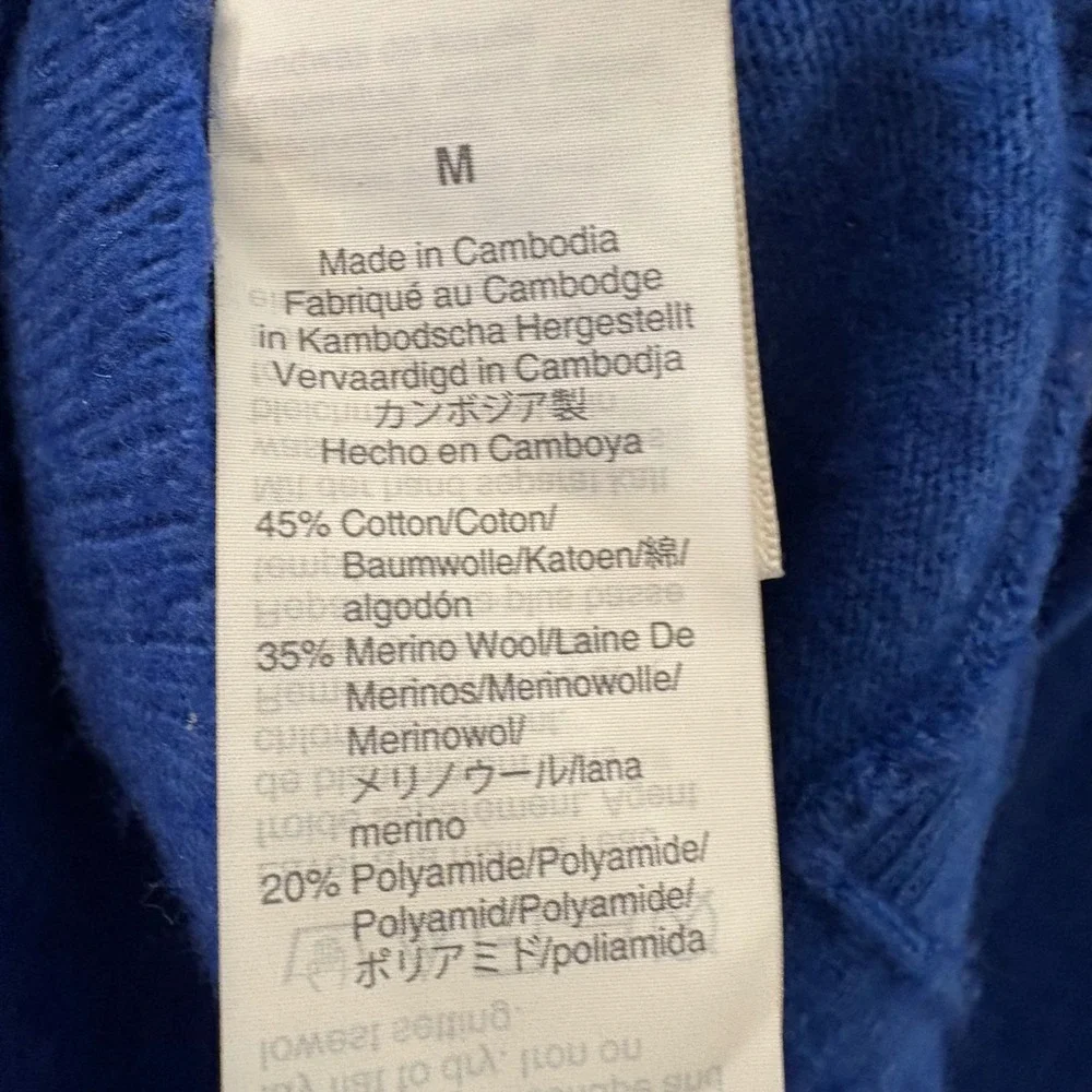 J. Crew Merino Wool Blend Crewneck Sweater‎ Royal Blue Size Medium